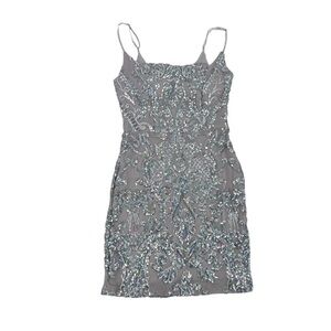 B. Darlin Silver Sequin Mini Dress Size 3/4 Women’s